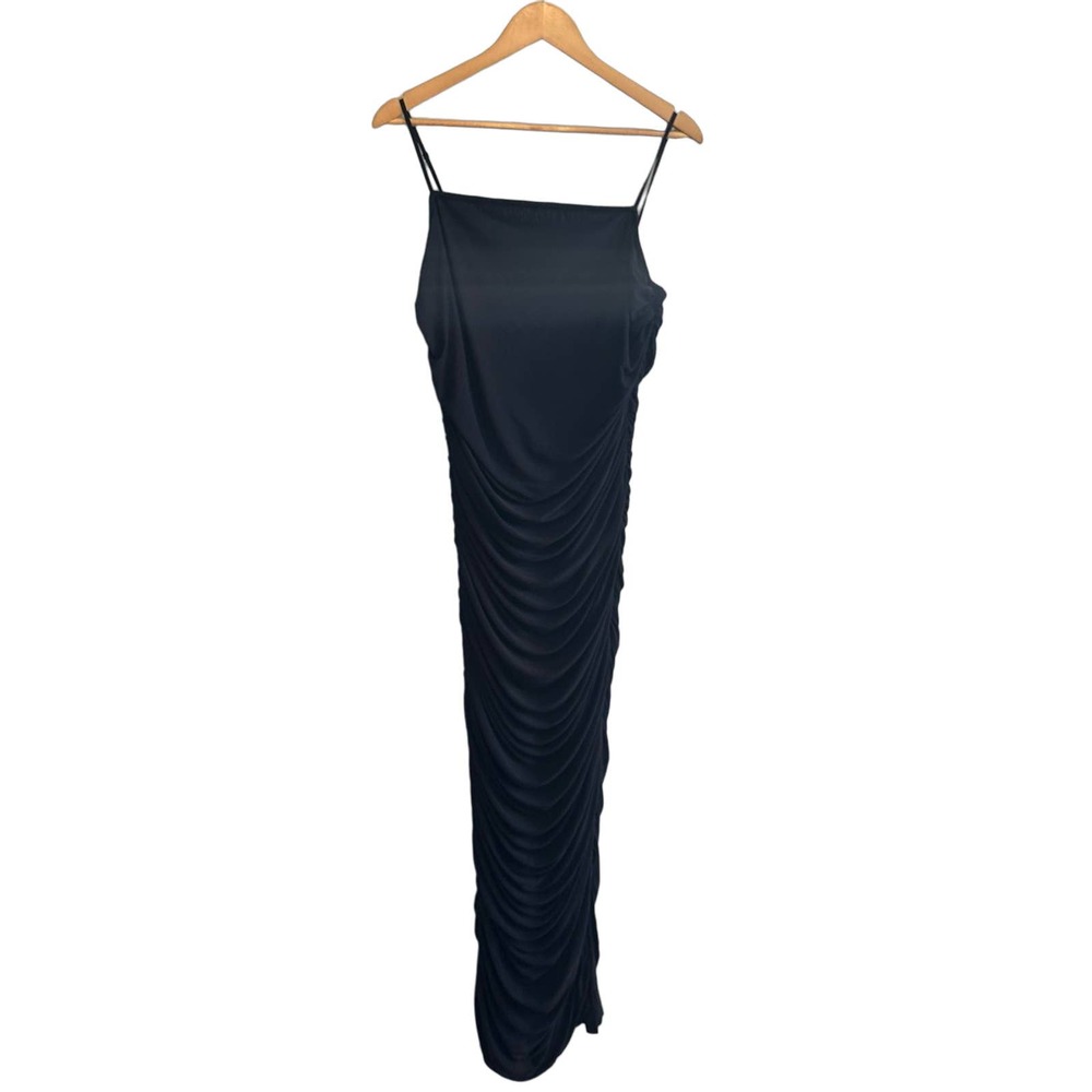 Venus Ruched Black Maxi Dress Size 1X